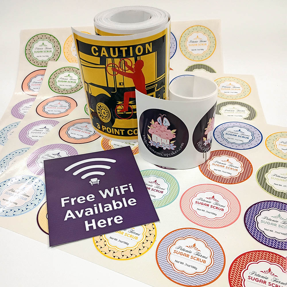 Lettering and decals including cut vinyl lettering, decals, and stickers